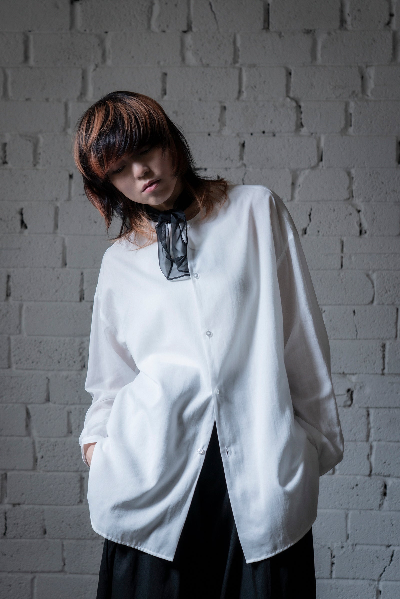 The Collarless Shirt - White