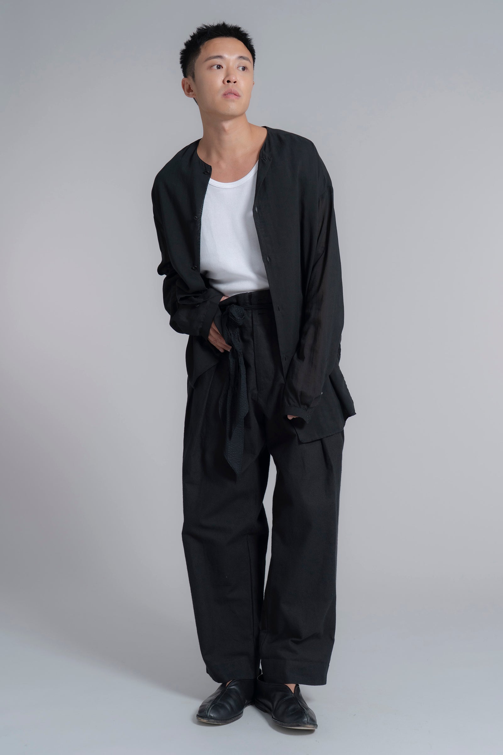 The Belted Hollywood Trousers - Black