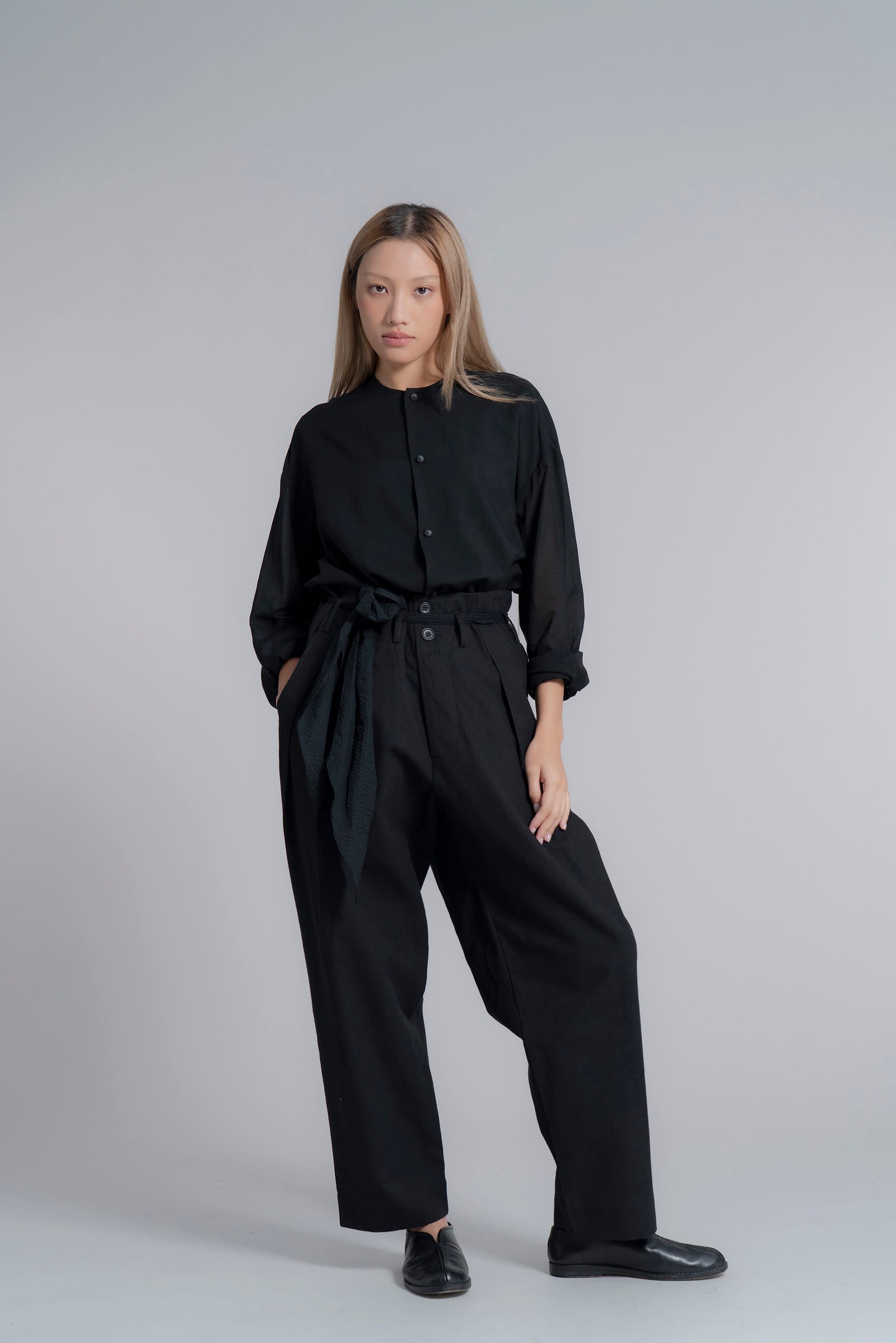 The Belted Hollywood Trousers - Black