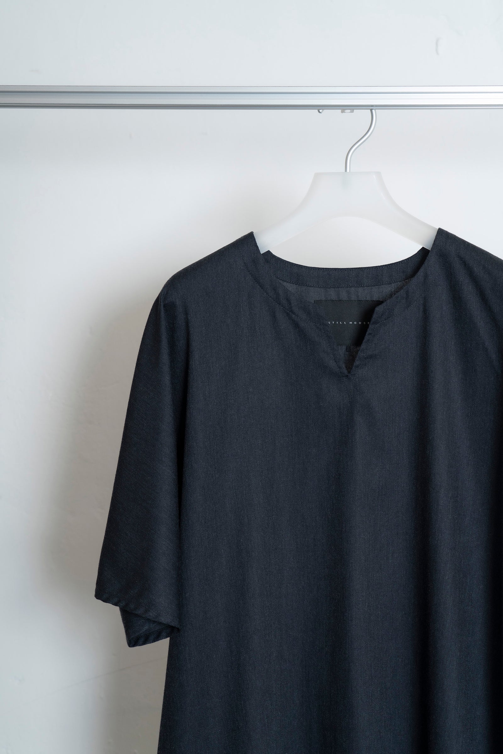 The Split Neck Top - Charcoal