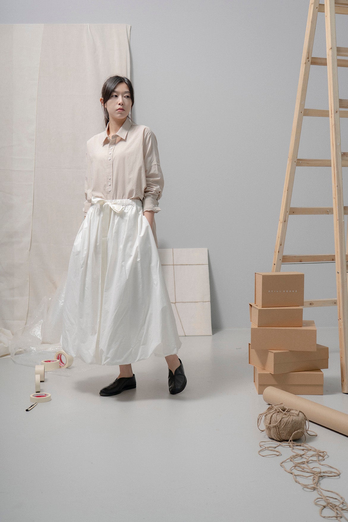 The Ribbon Skirt - White