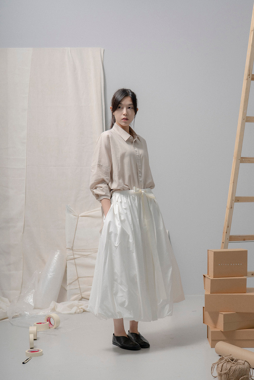 The Ribbon Skirt - White