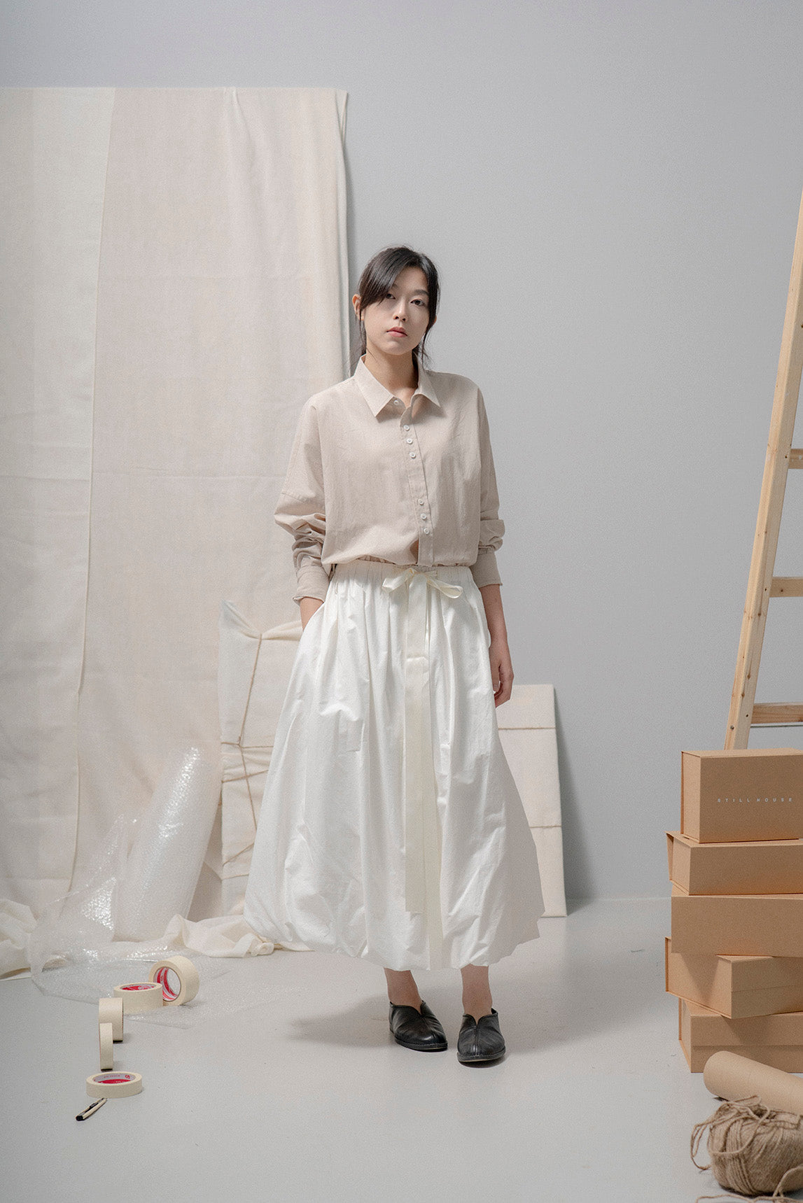 The Ribbon Skirt - White