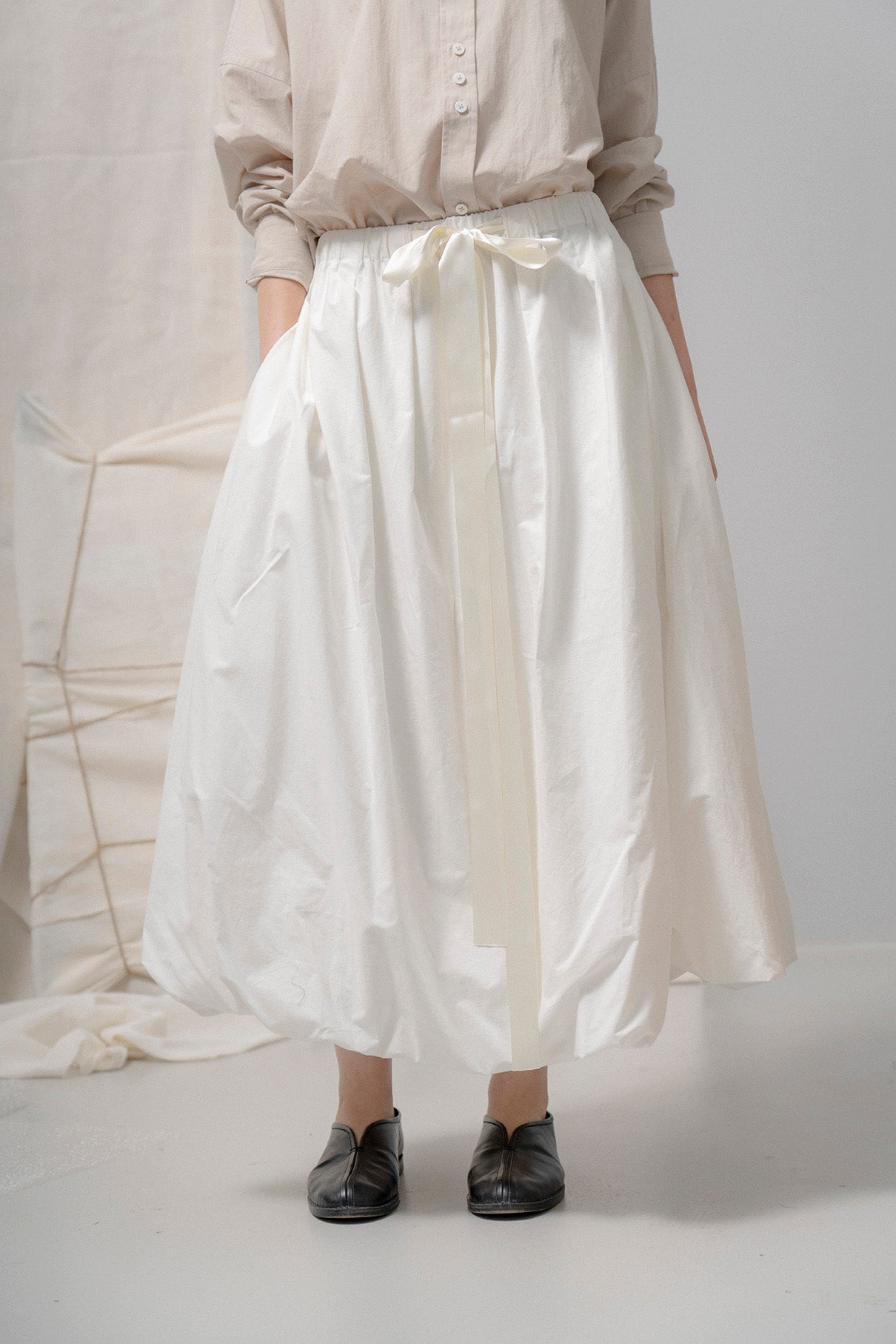 The Ribbon Skirt - White