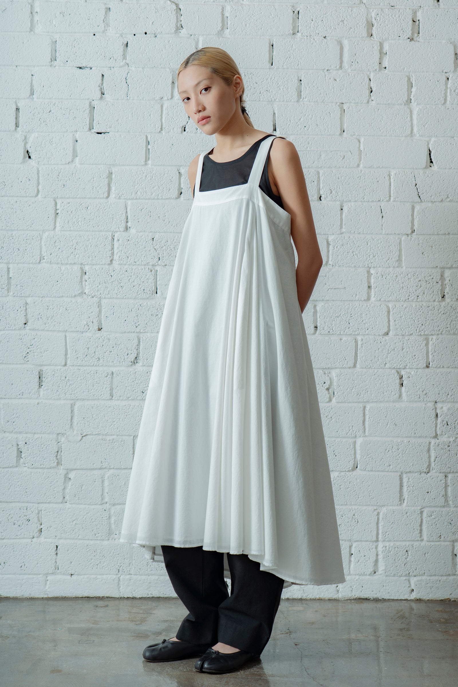 The Suspender Dress - White