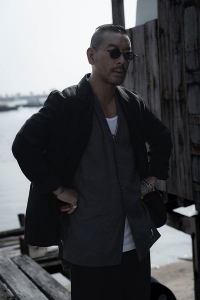 " The Talented Mr. " Linen Shirt - Charcoal