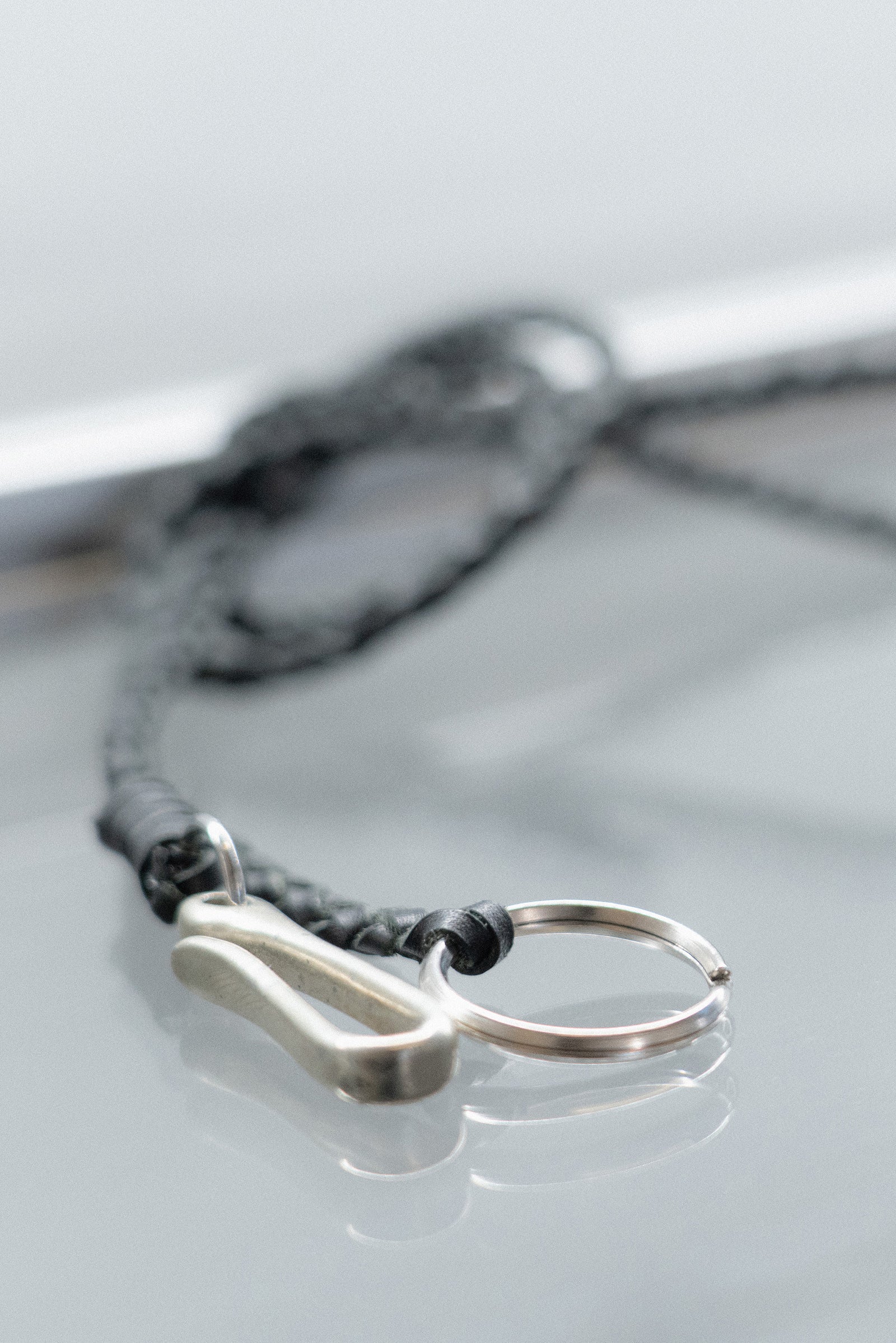 The hand braided leather chain