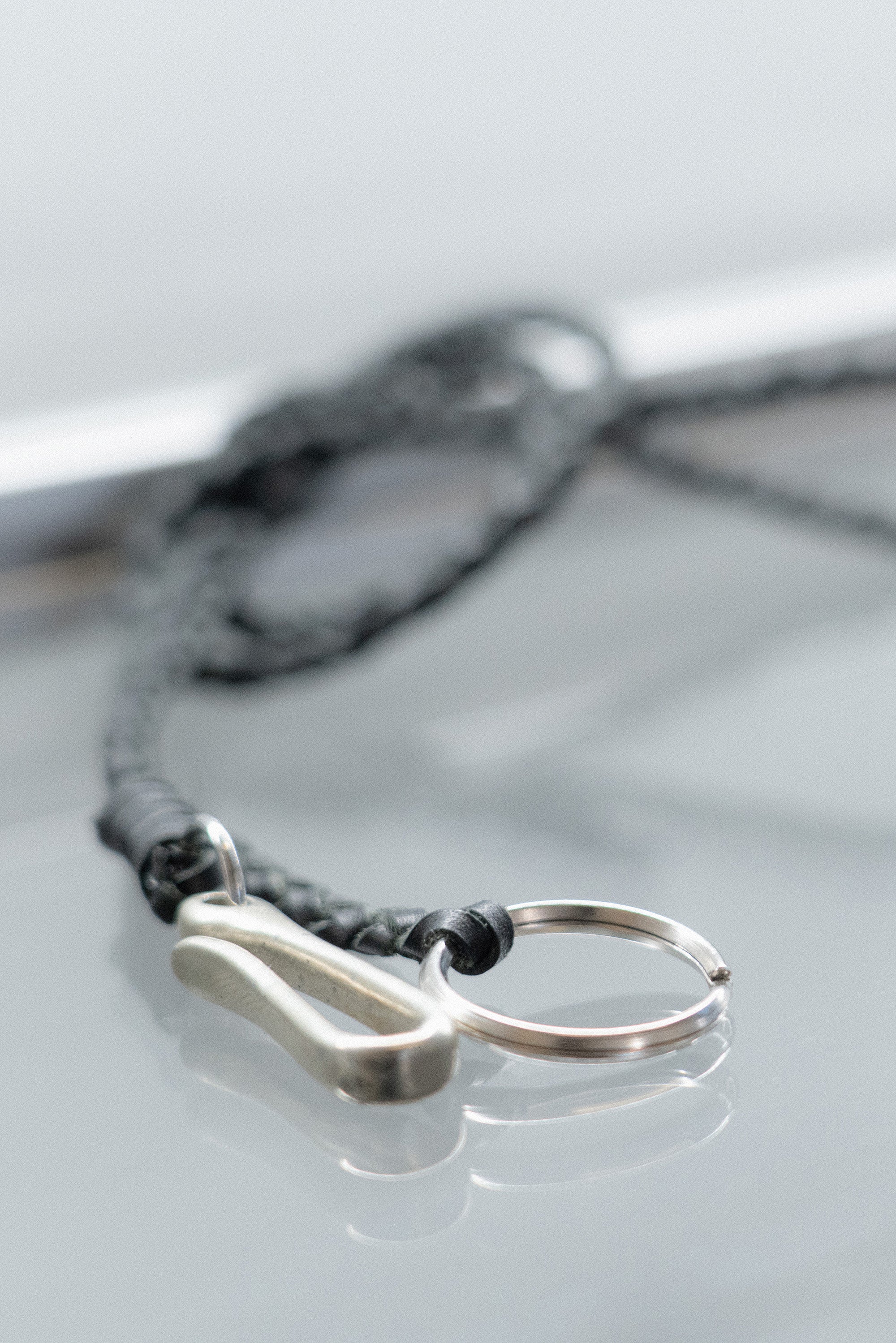 The hand braided leather chain