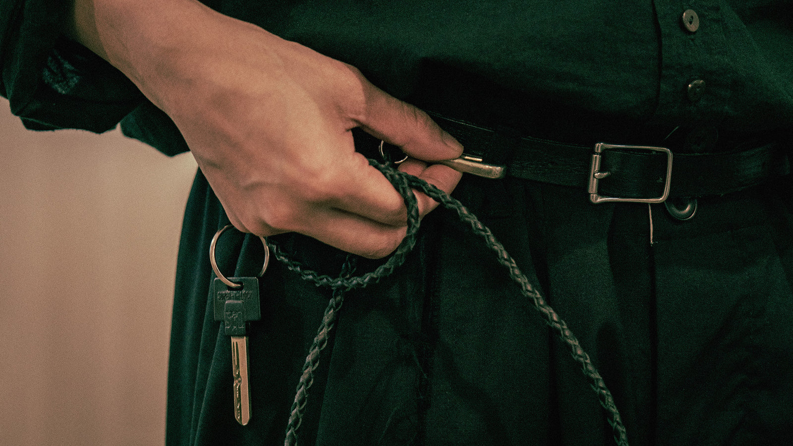 The hand braided leather chain