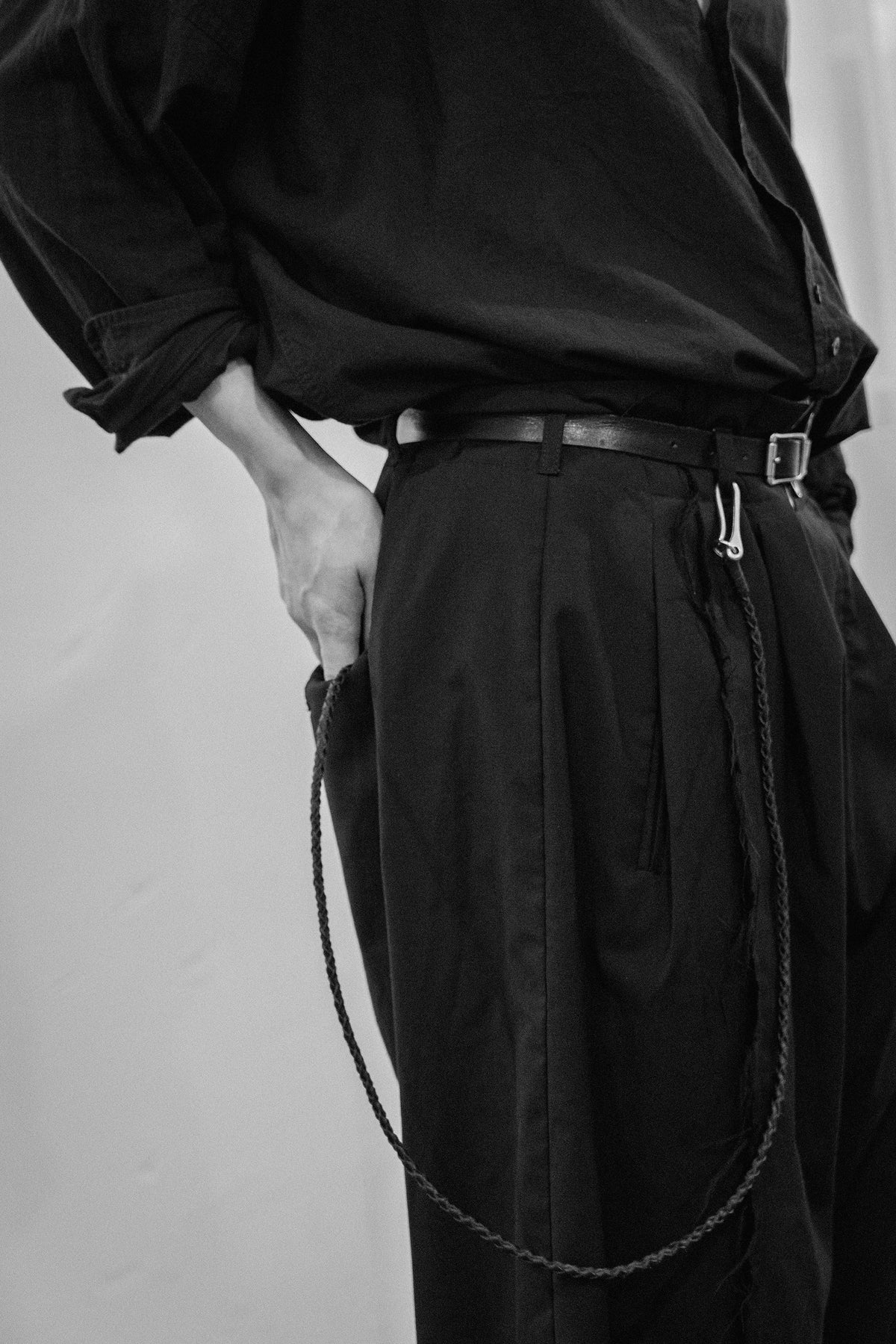 The hand braided leather chain