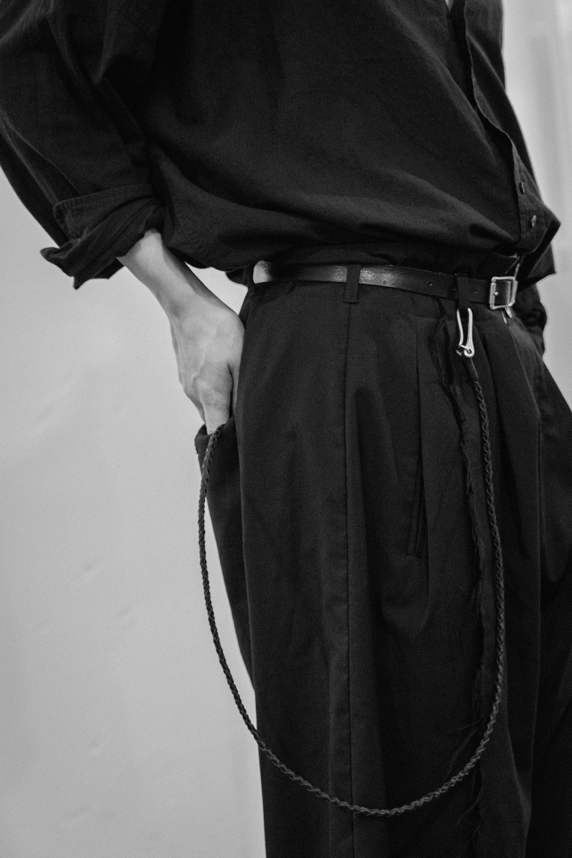 The hand braided leather chain