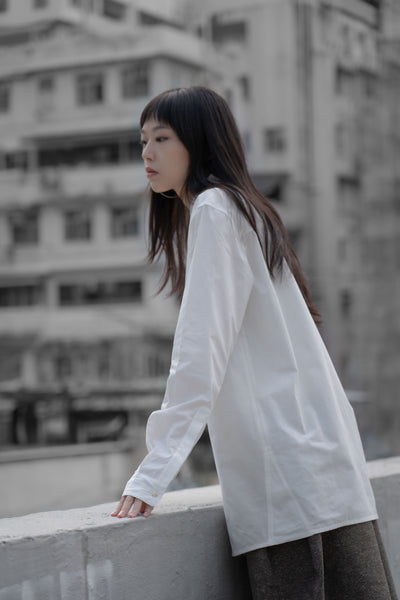 The Mandarin Collar Shirt - White