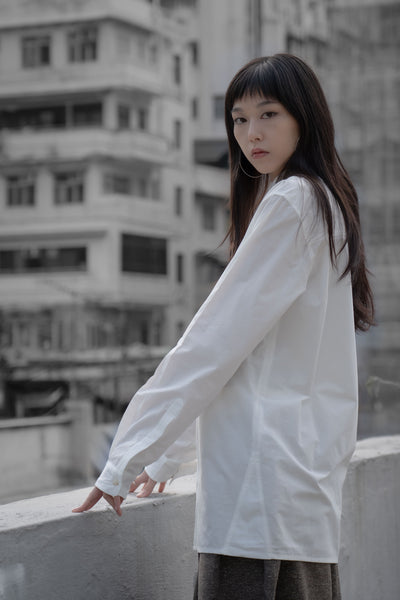 The Mandarin Collar Shirt - White