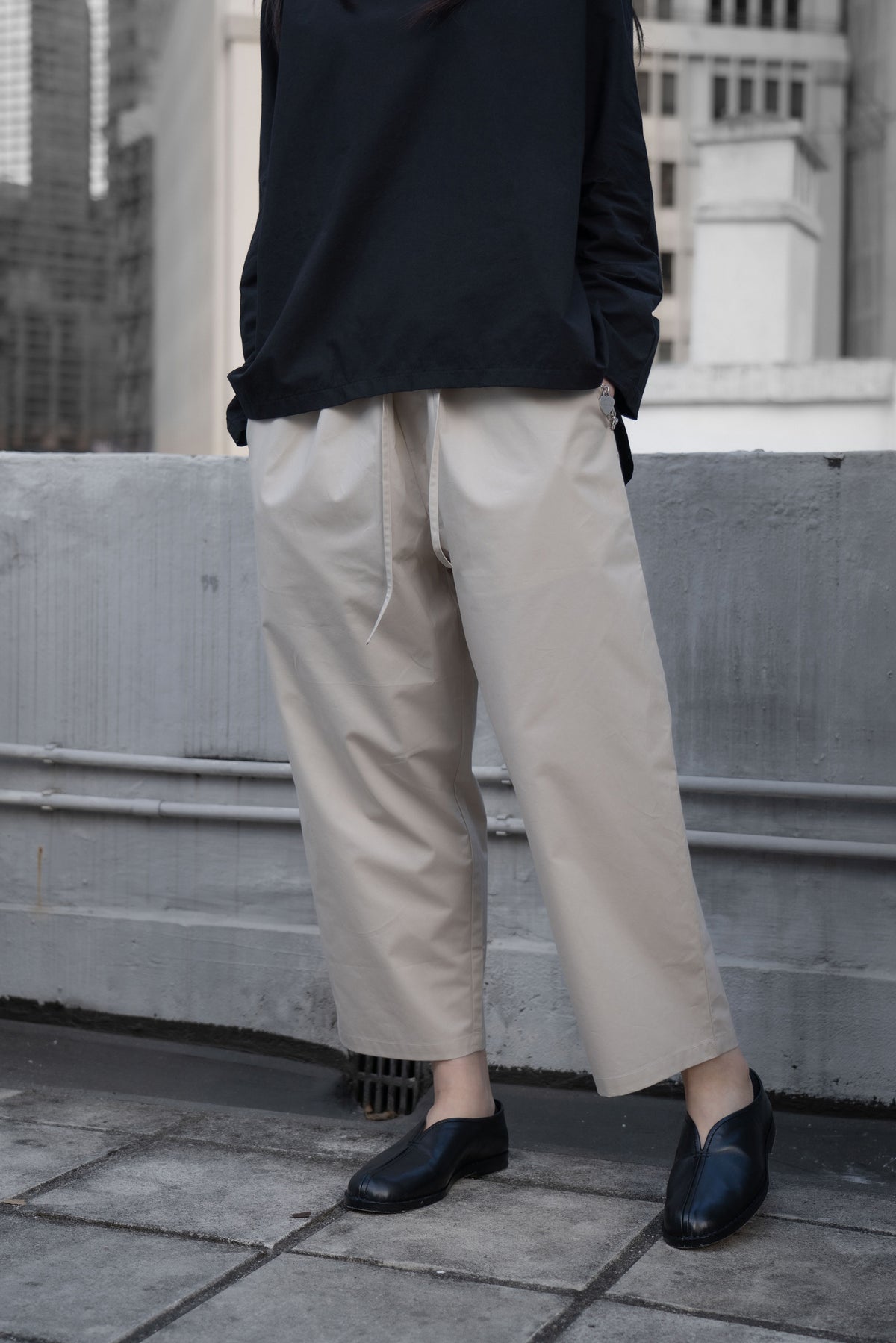 The Easy Drawstring Pants - Beige