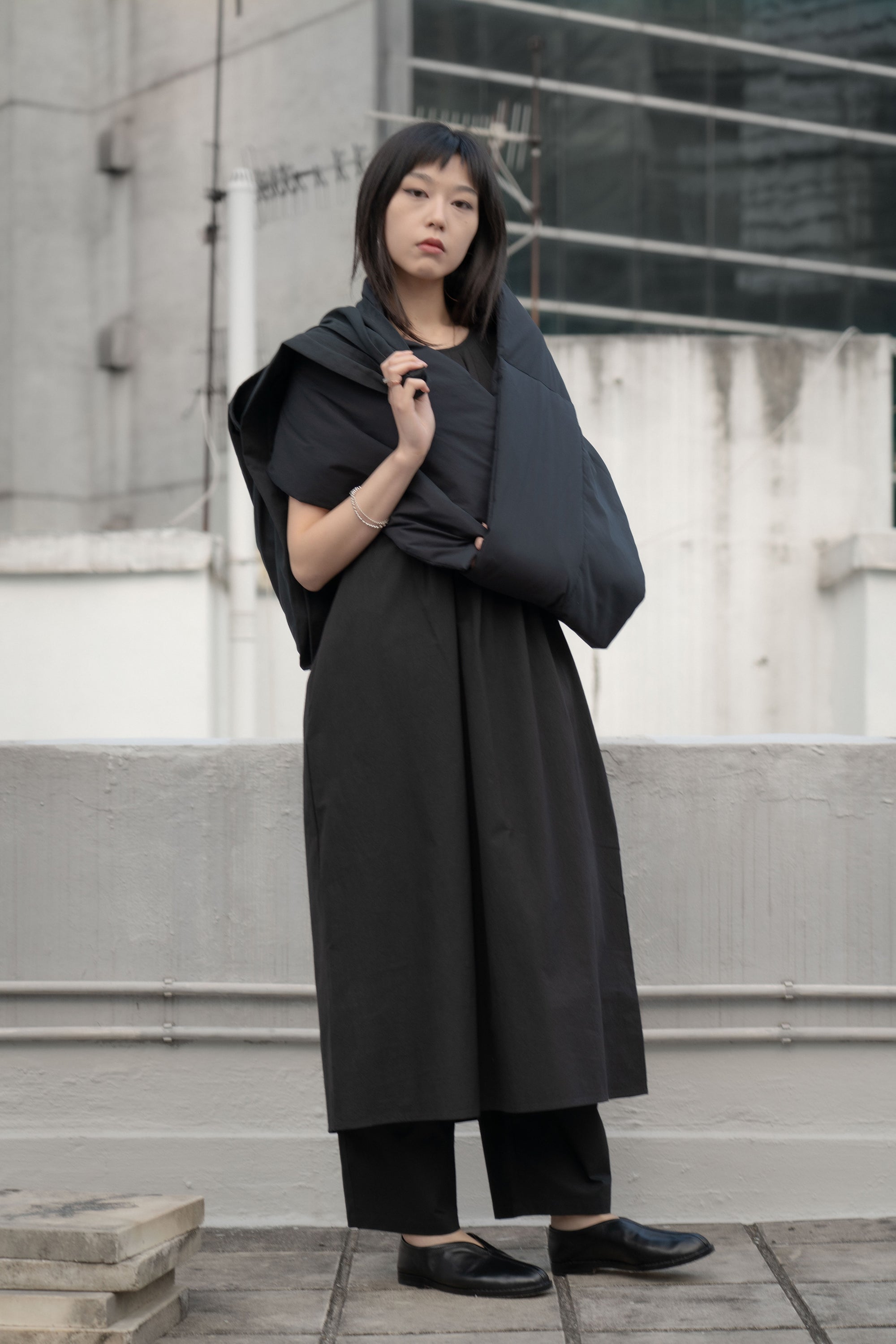 The Quilted Scarf - Black