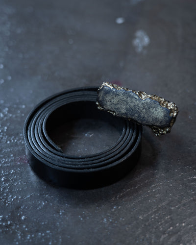 " The Talented Mr. " Leather Belt - Black with Vintage Gold Buckle