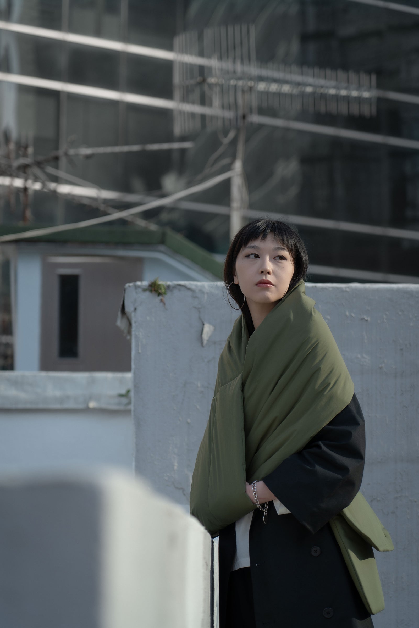 The Quilted Scarf - Military Green