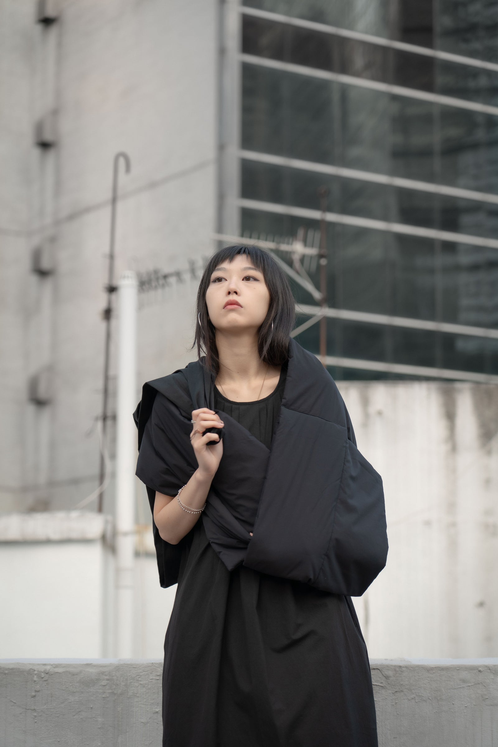 The Quilted Scarf - Black