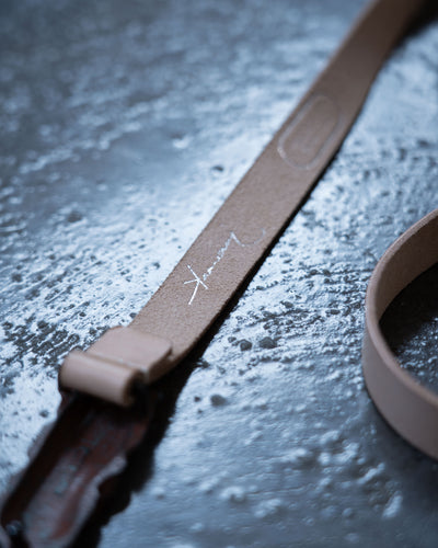 " The Talented Mr. " Leather Belt - Natural with Vintage Copper Buckle