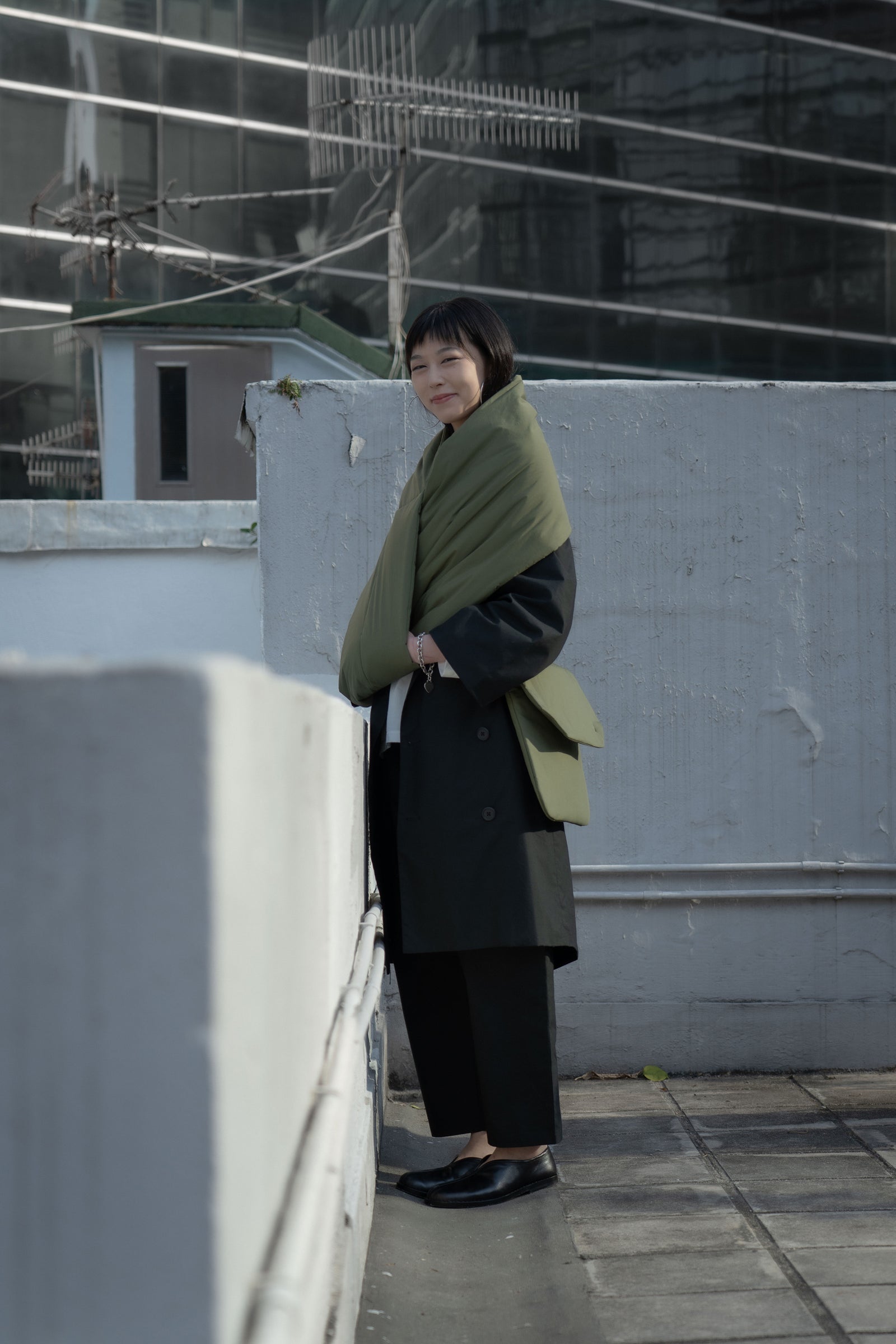 The Quilted Scarf - Military Green