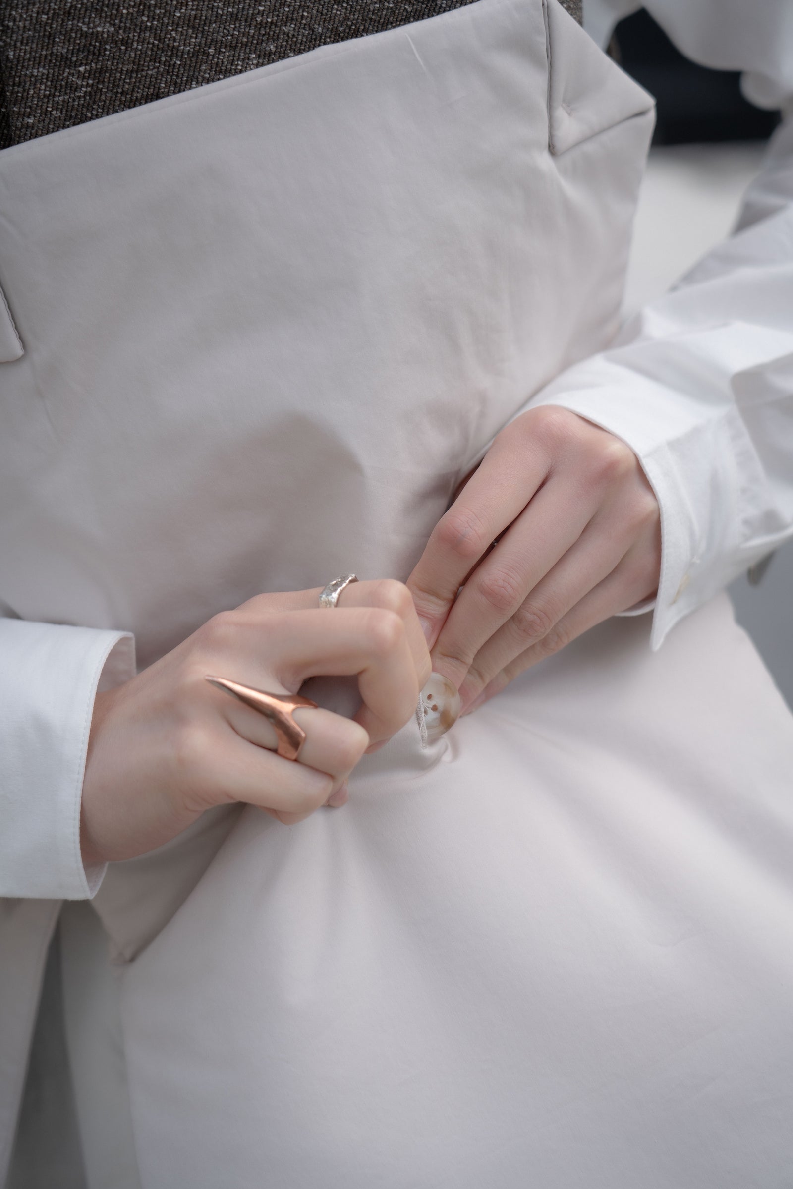 The Padded Pouch Bag- Beige