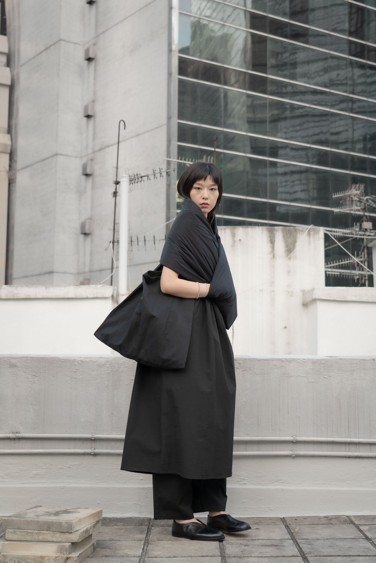 The Quilted Scarf - Black