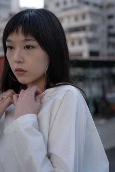 The L/S Dolman Sleeve Top - White