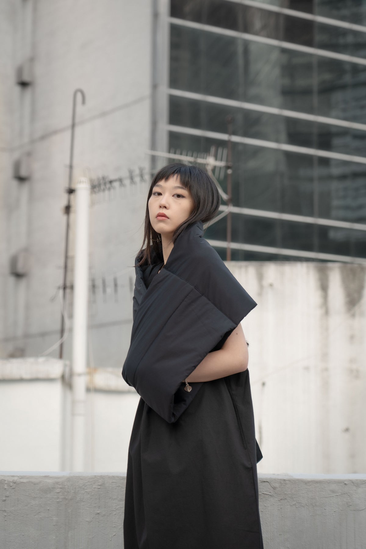 The Quilted Scarf - Black