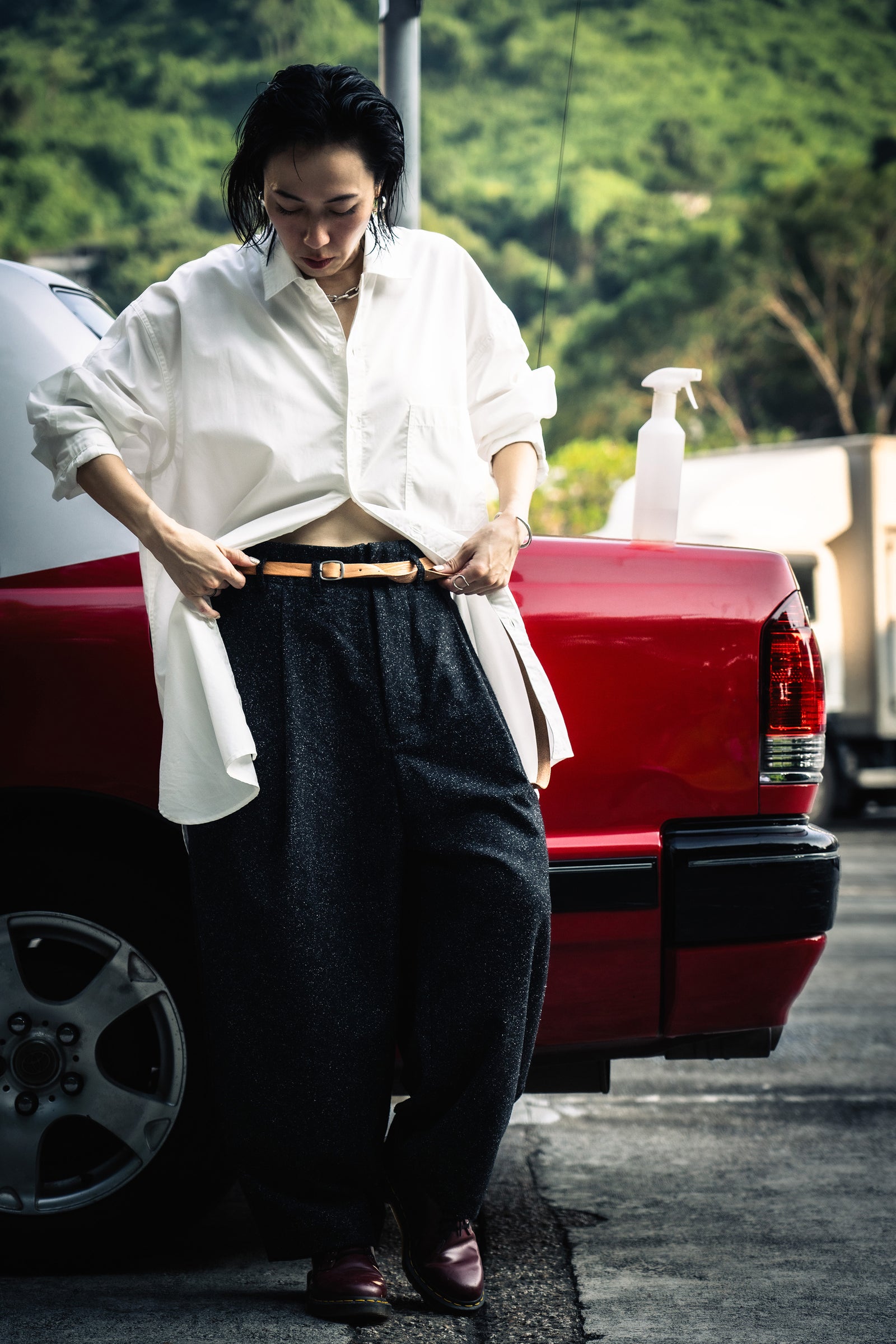 The Long Leather Belt - Natural