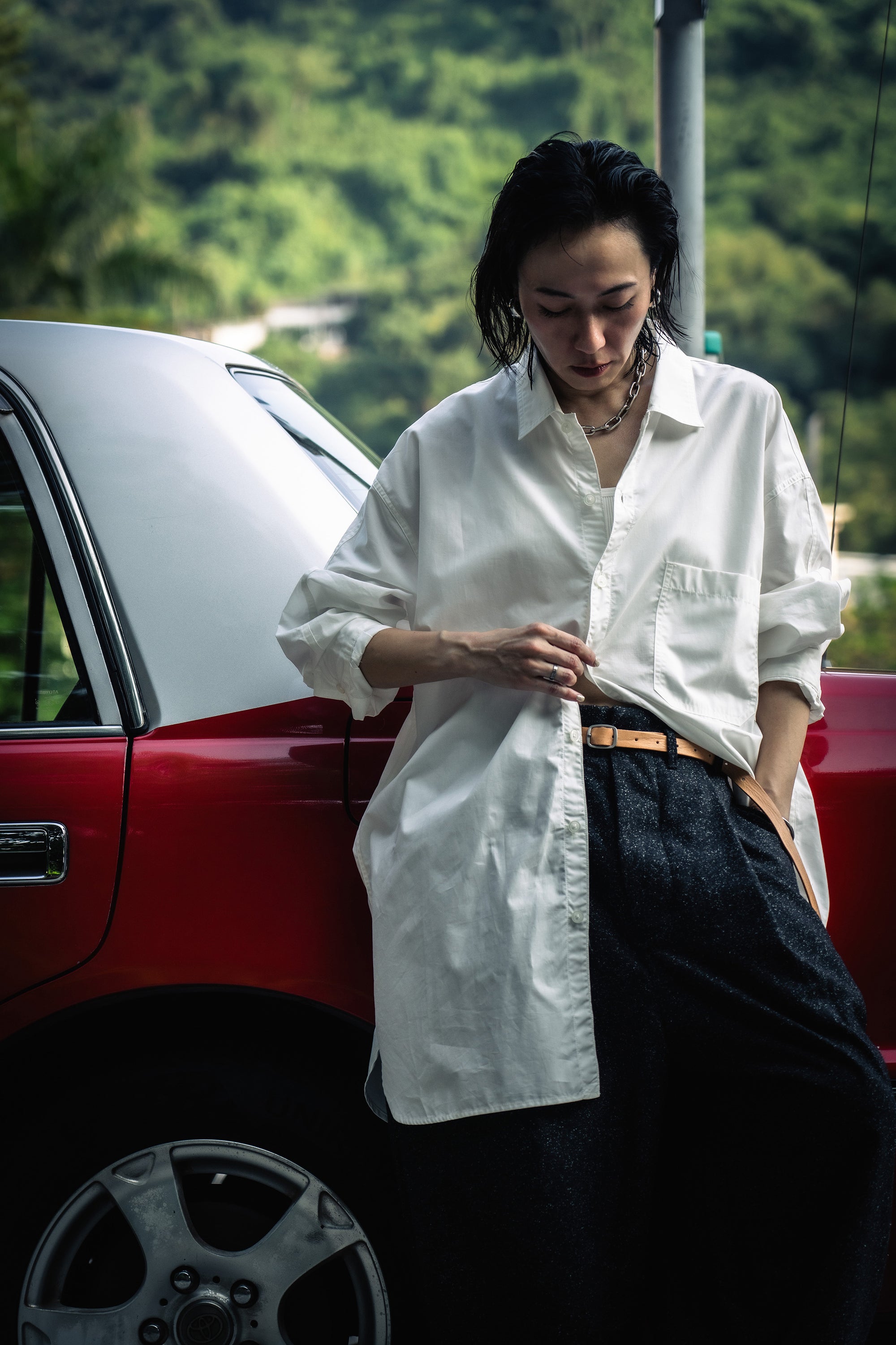 The Long Leather Belt - Natural