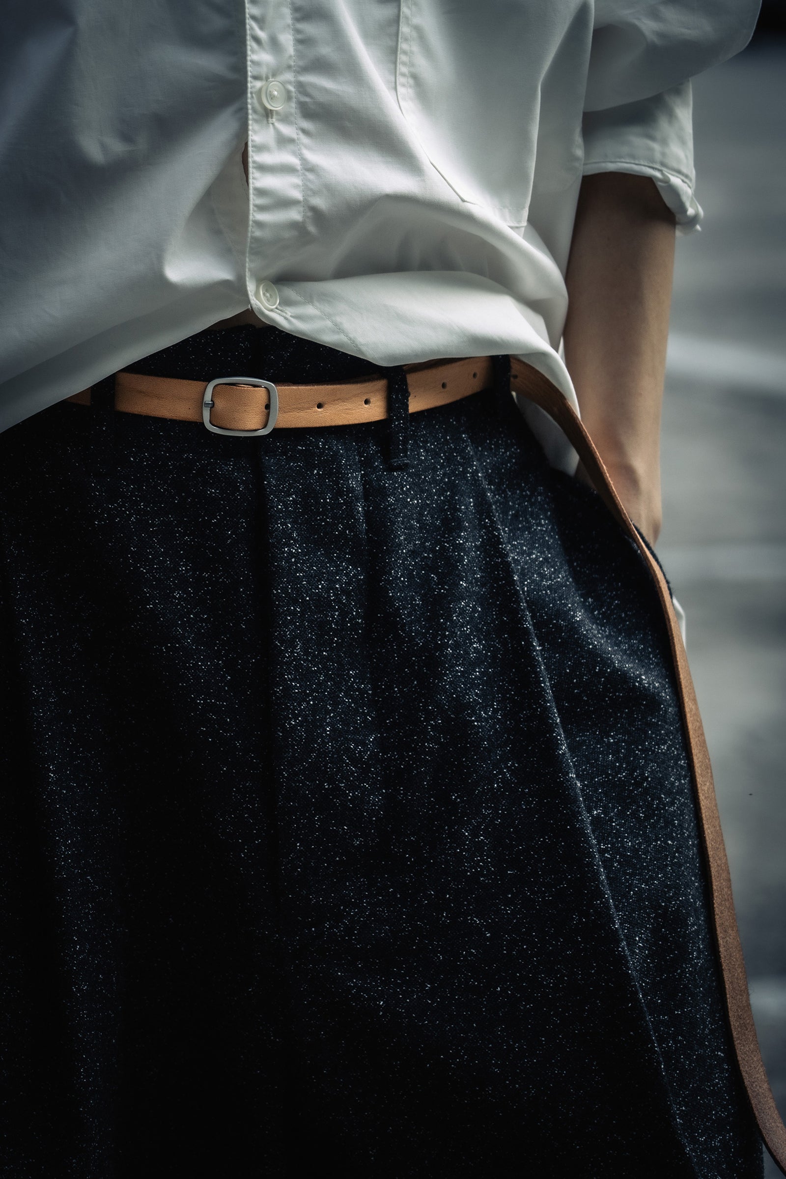 The Long Leather Belt - Natural