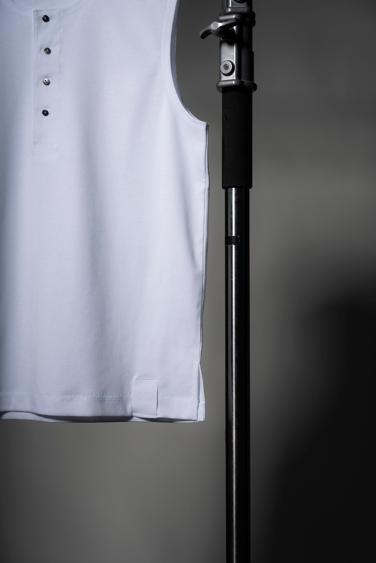 The Henley Vest Top - White