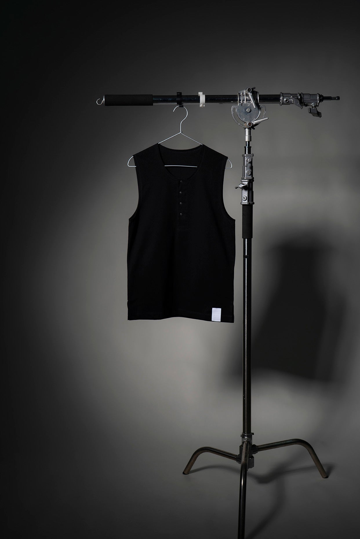 The Henley Vest Top - Black