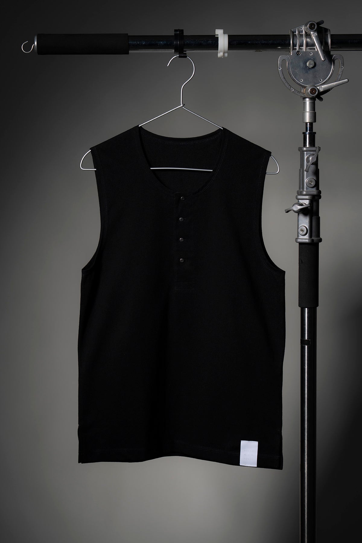 The Henley Vest Top - Black