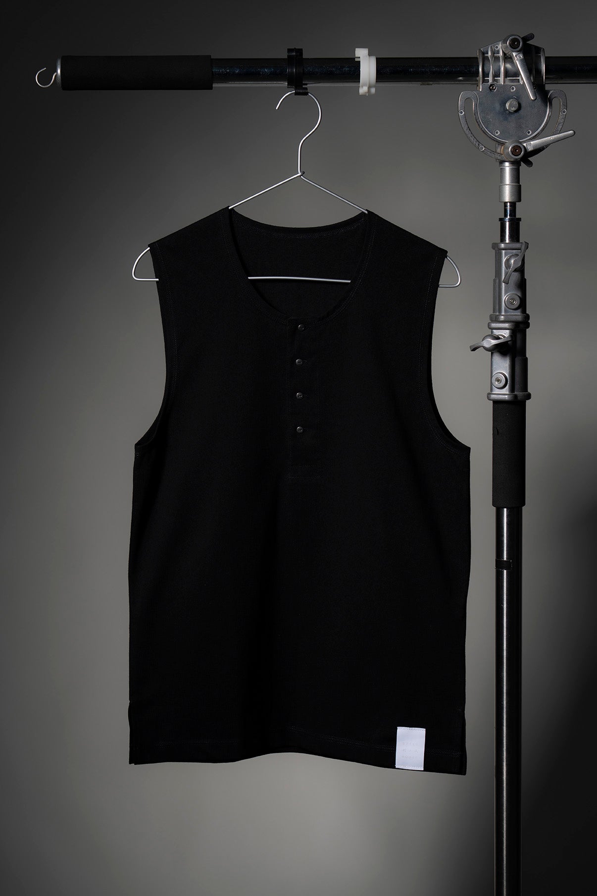 The Henley Vest Top - Black