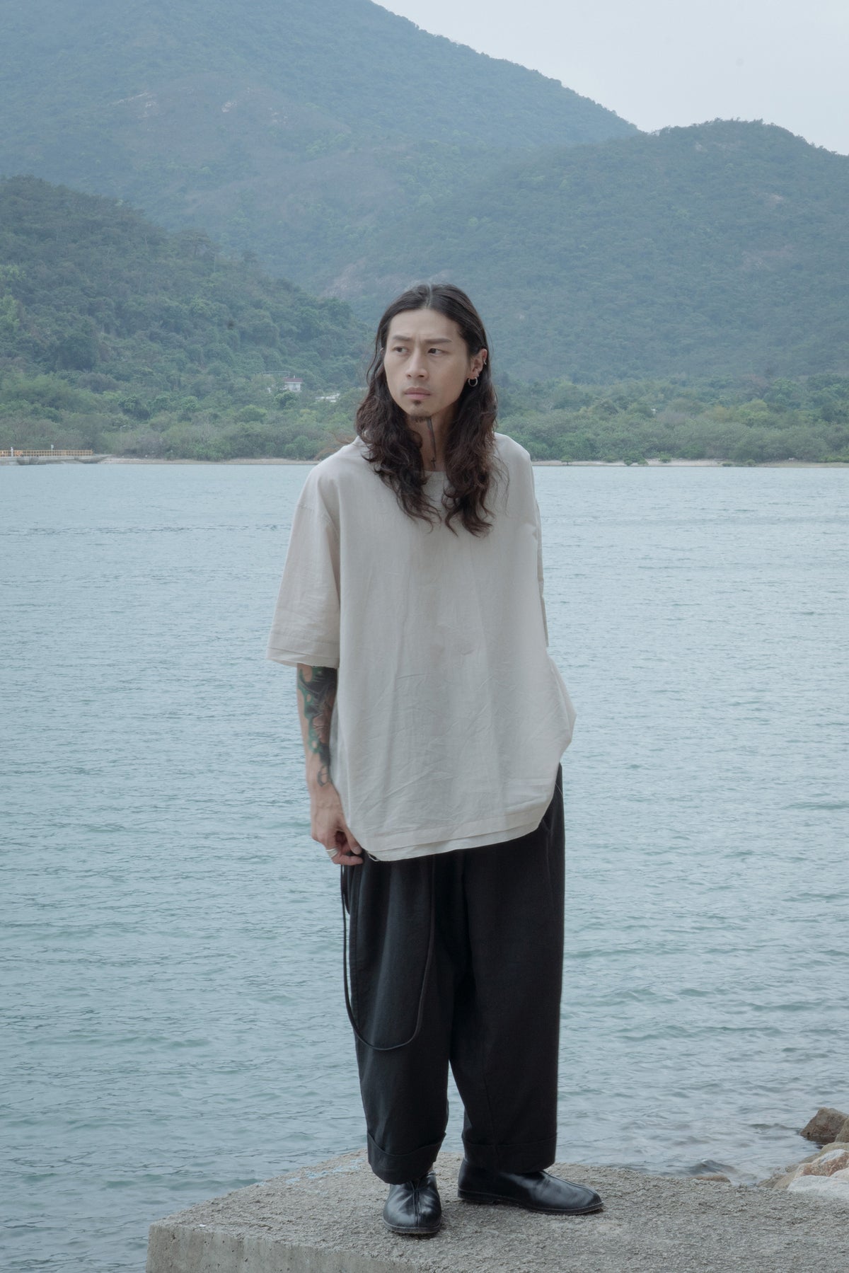 The Frayed Layer Top - Beige