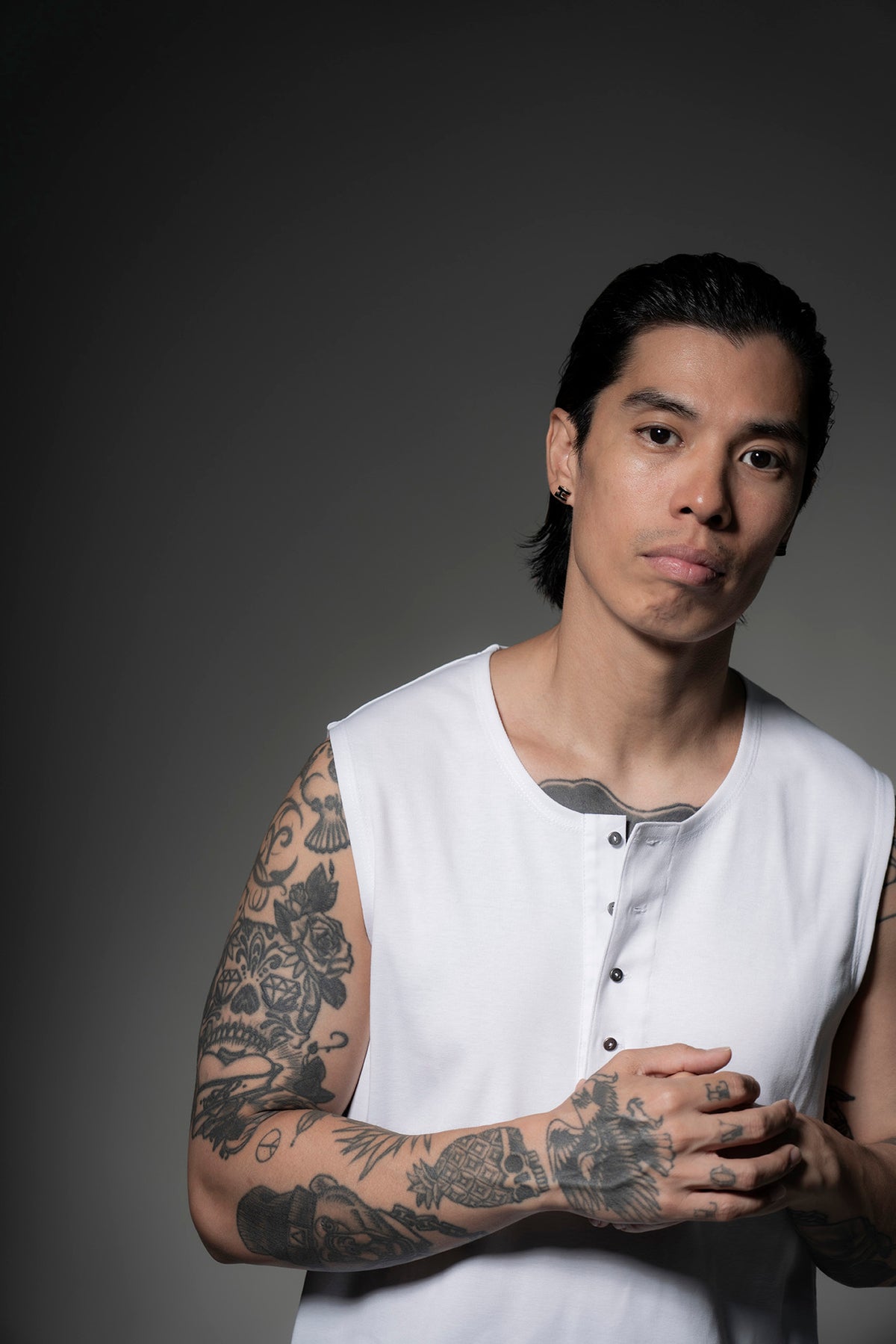 The Henley Vest Top , Set of 2