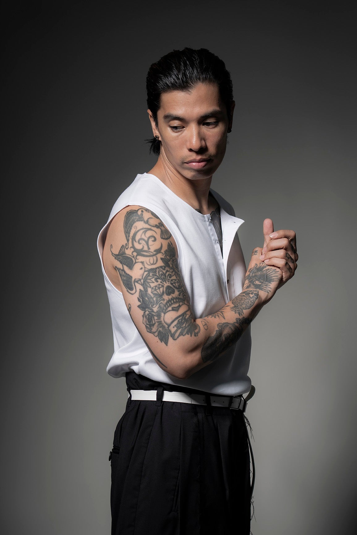 The Henley Vest Top - White