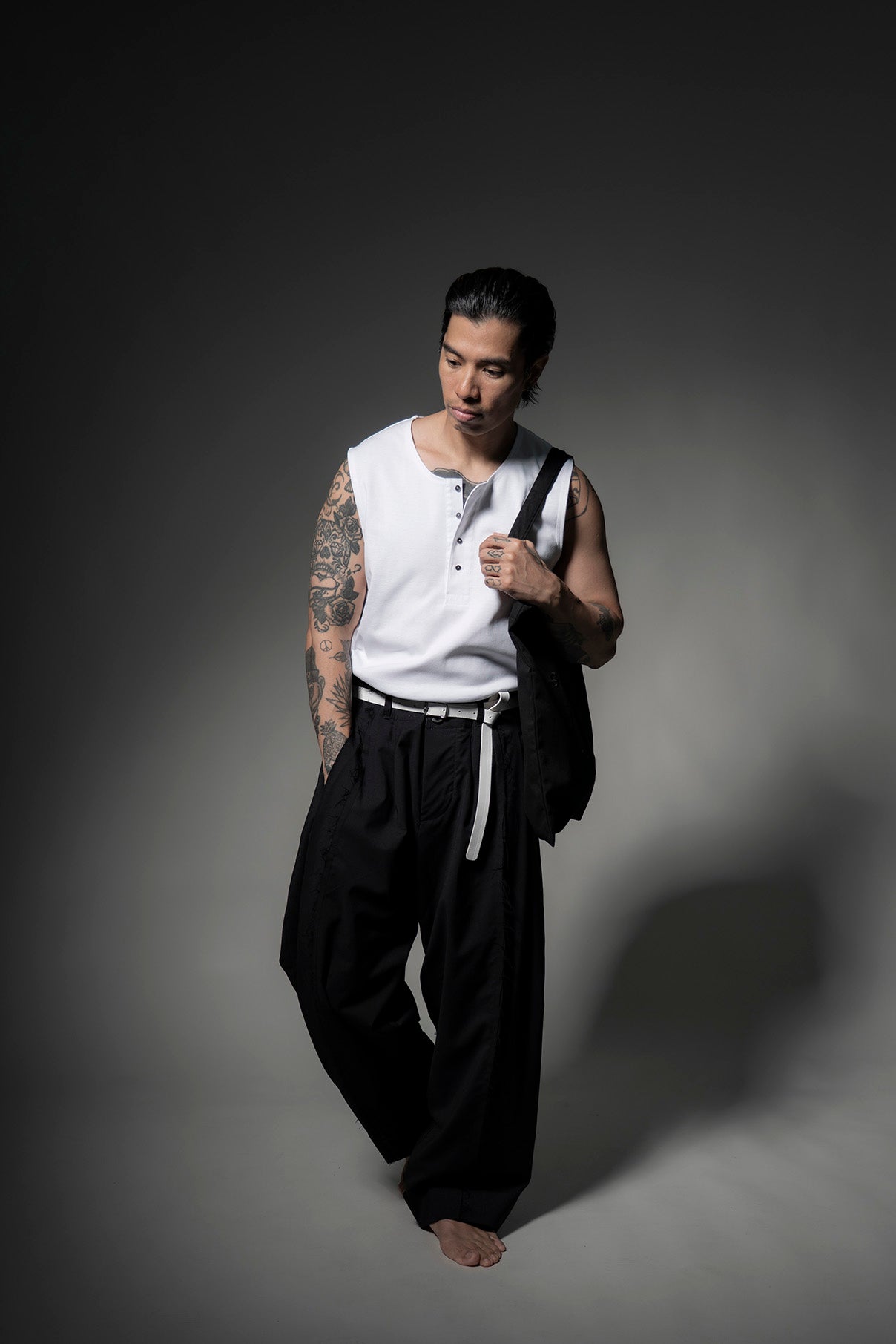 The Henley Vest Top - White