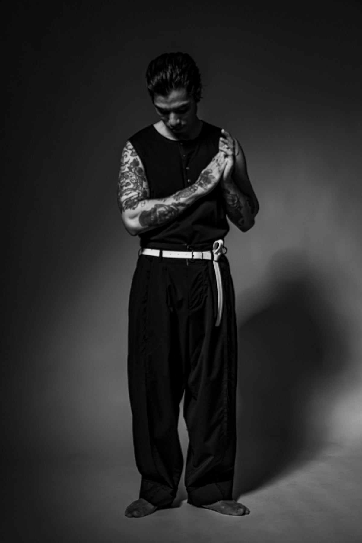 The Henley Vest Top - Black