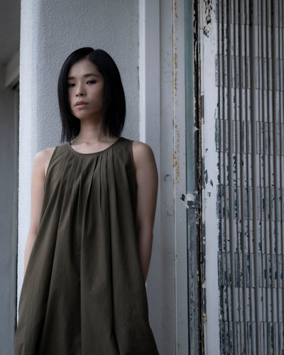 The Midi Dress - Miltary Green