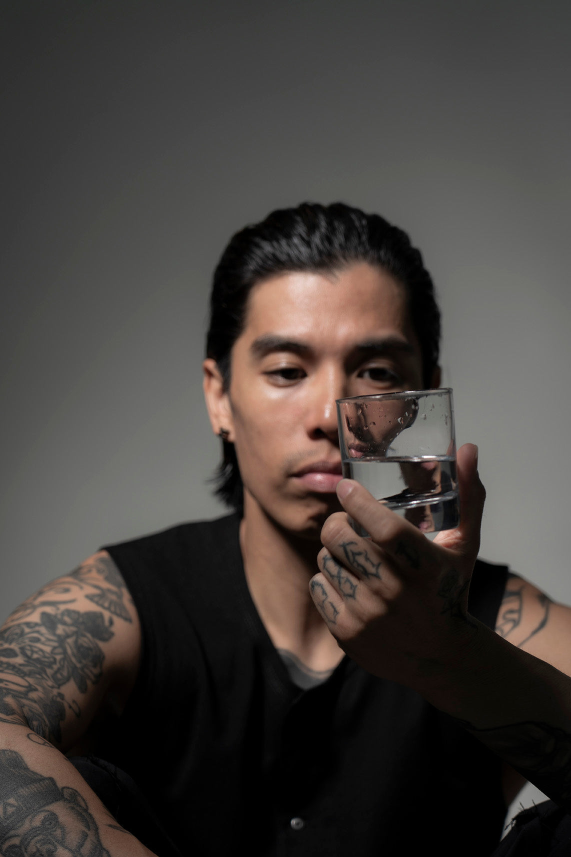 The Henley Vest Top - Black