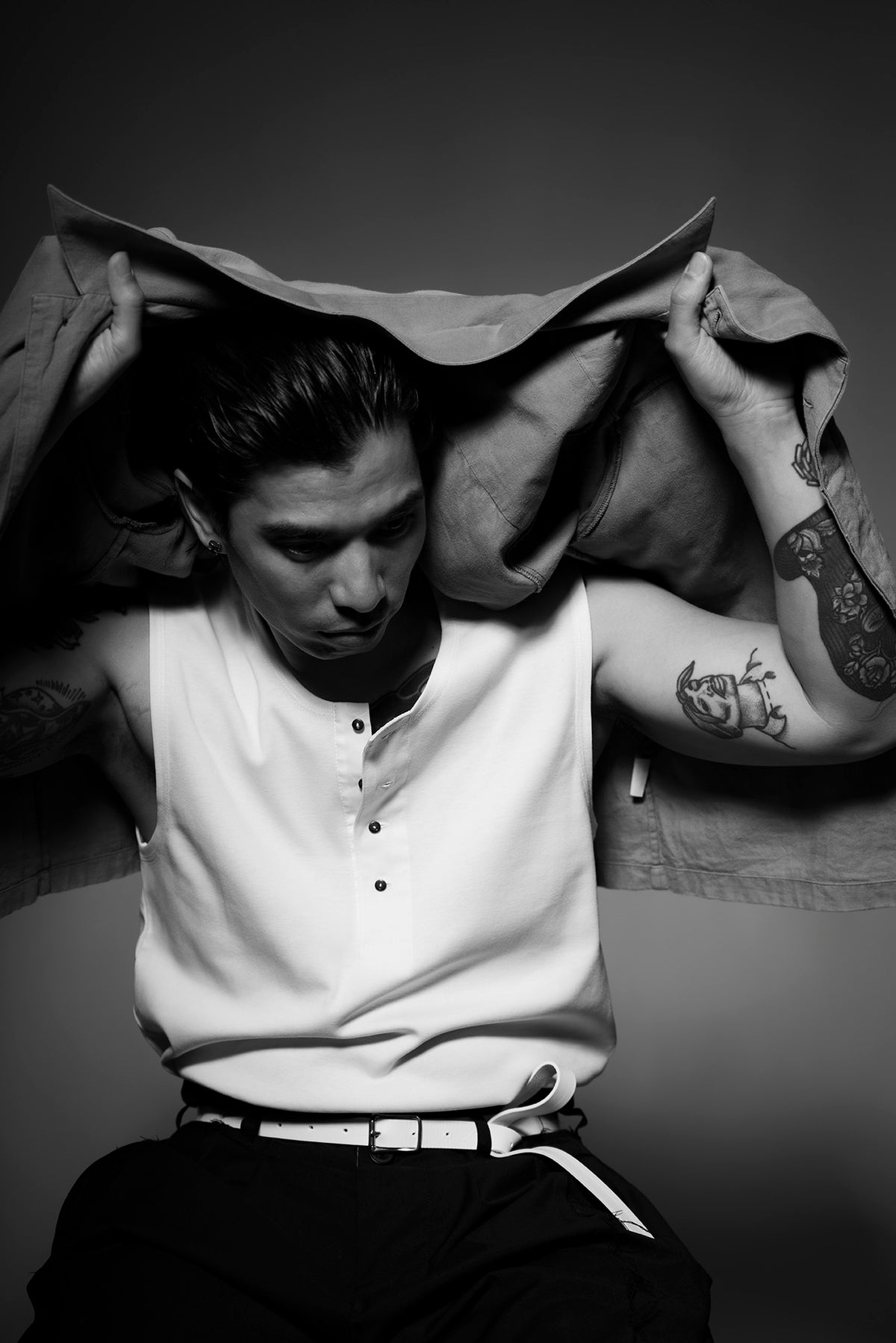 The Henley Vest Top - White