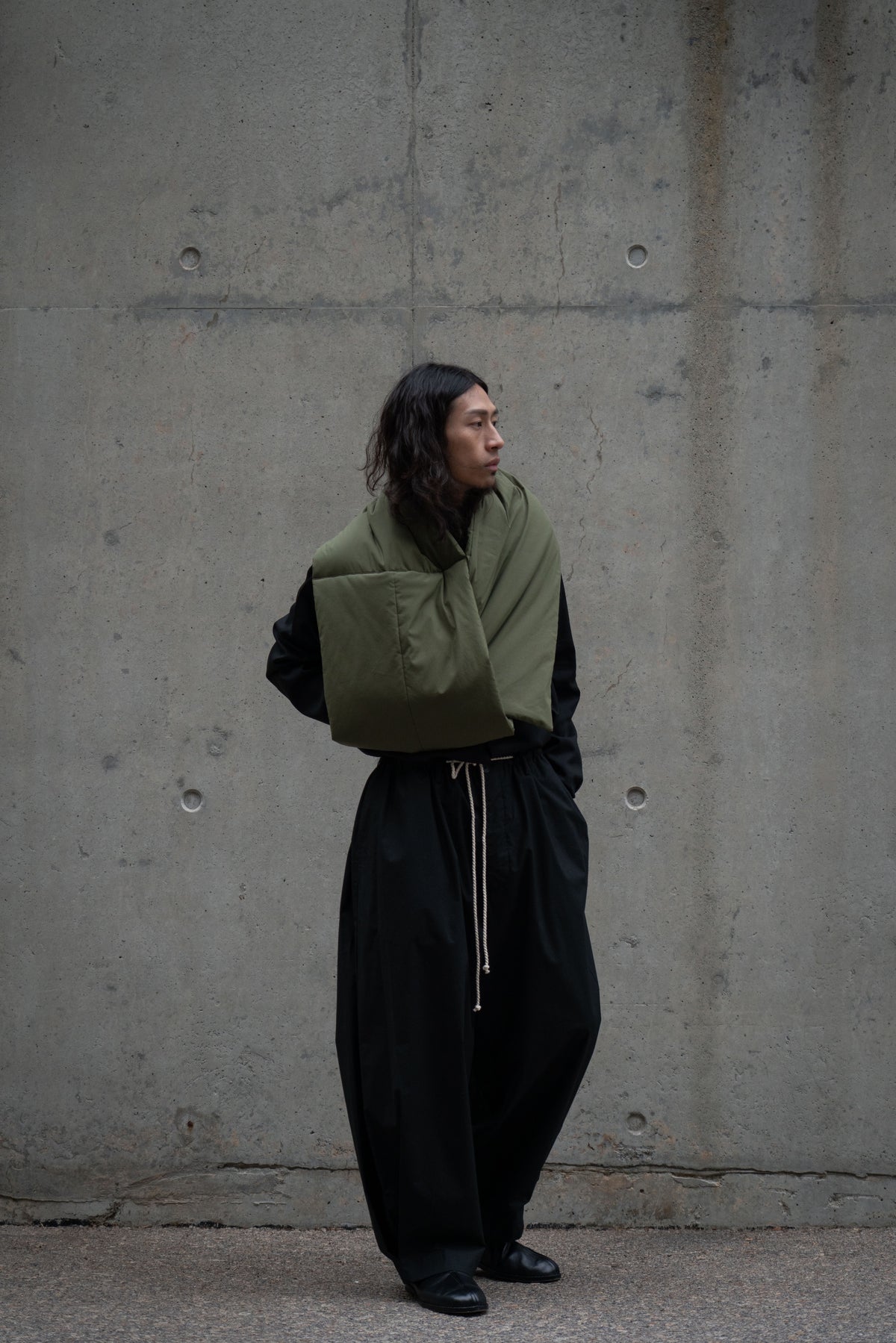 The Quilted Scarf - Military Green