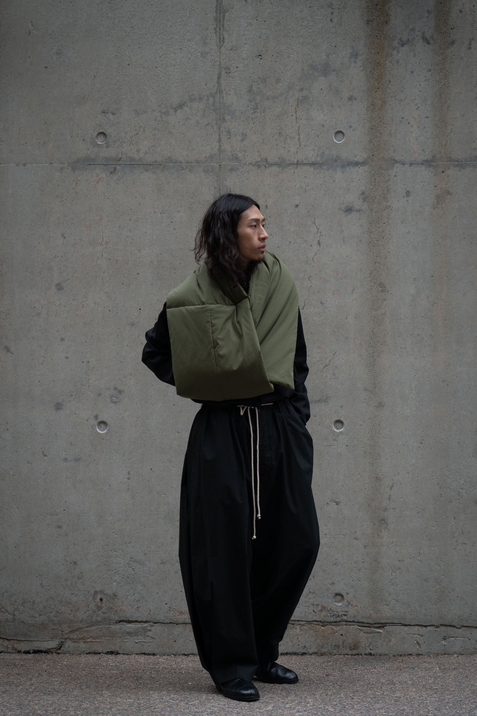 The Quilted Scarf - Military Green