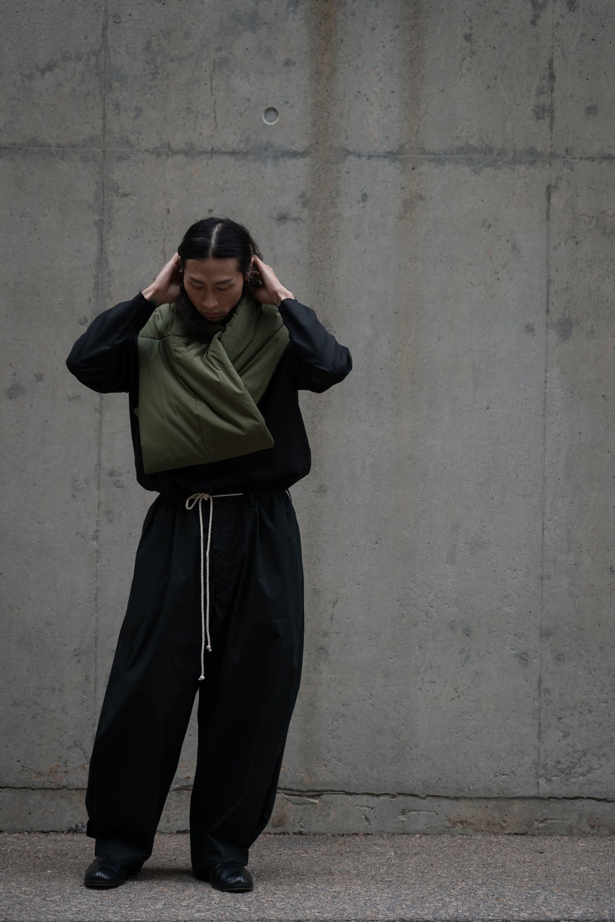 The Quilted Scarf - Military Green