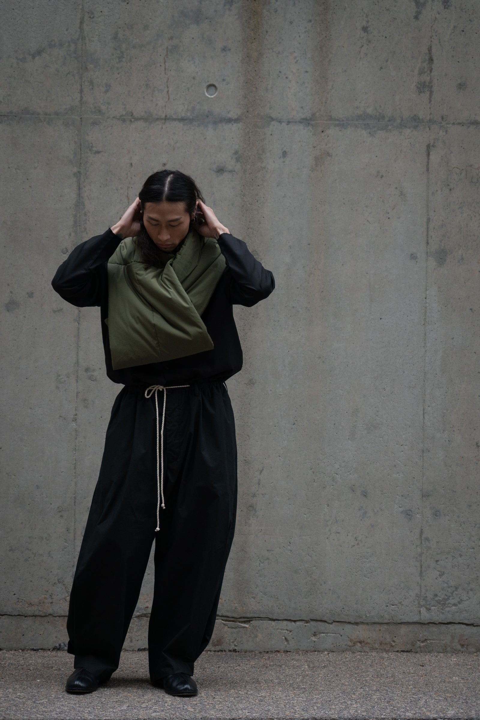 The Quilted Scarf - Military Green