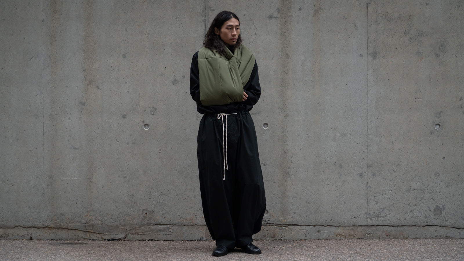 The Quilted Scarf - Military Green