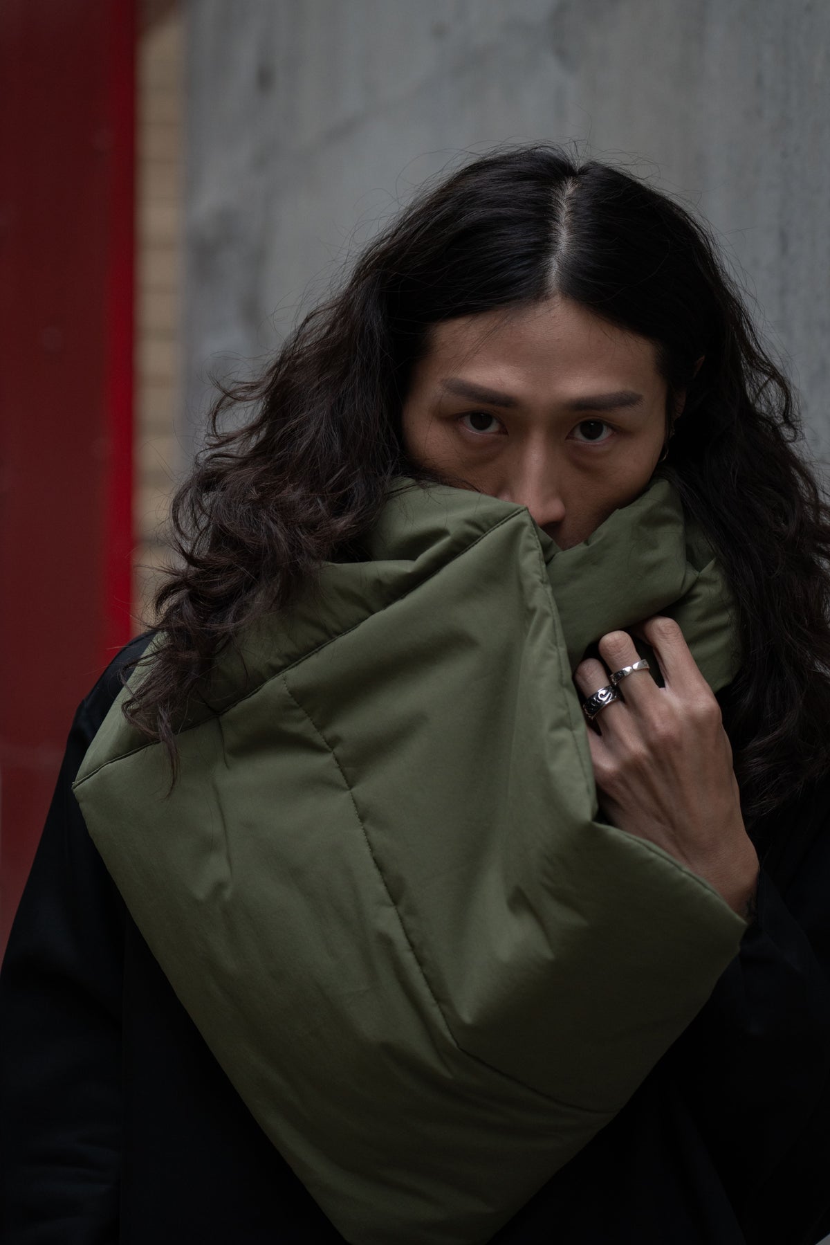 The Quilted Scarf - Military Green