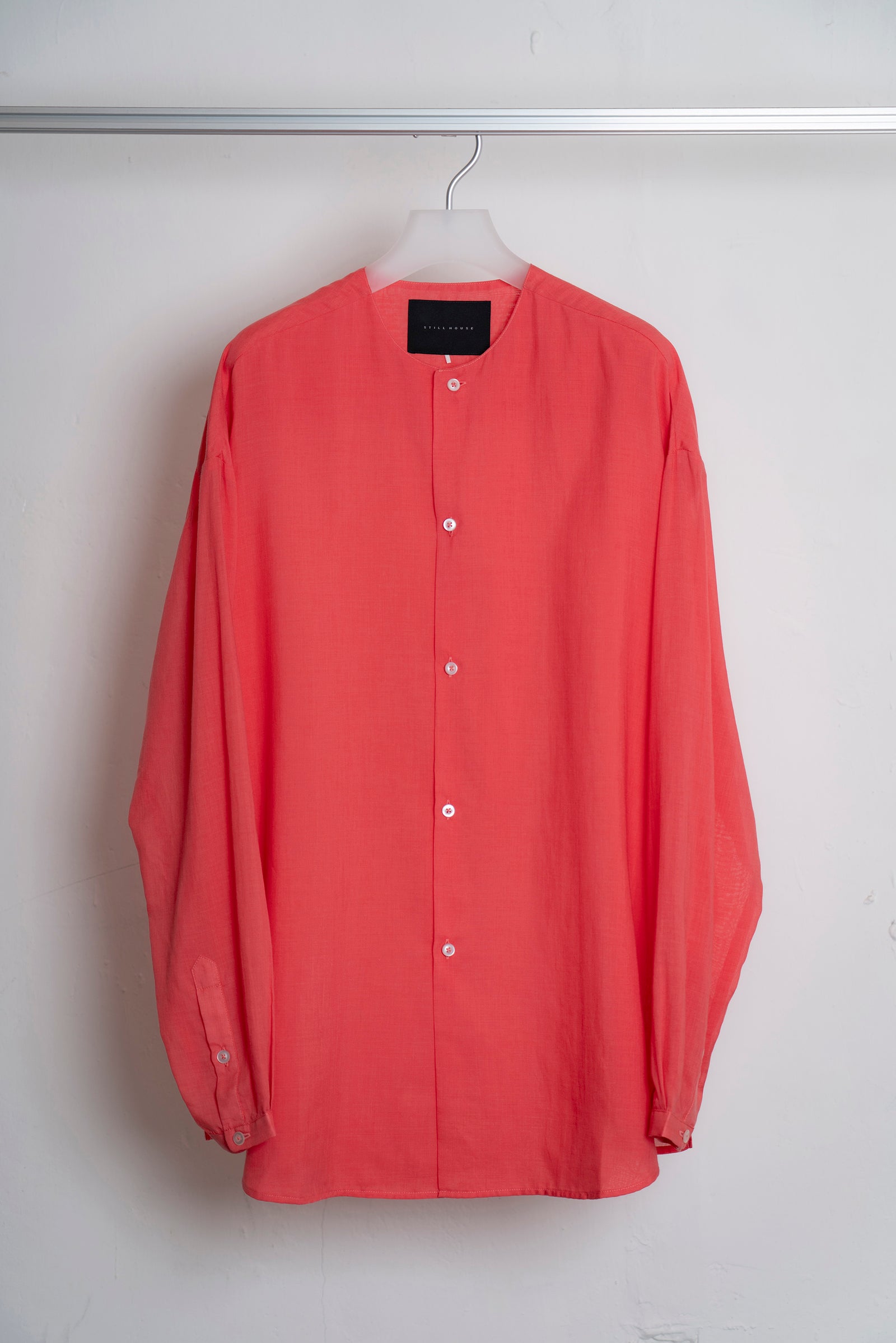 The Collarless Shirt - Coral